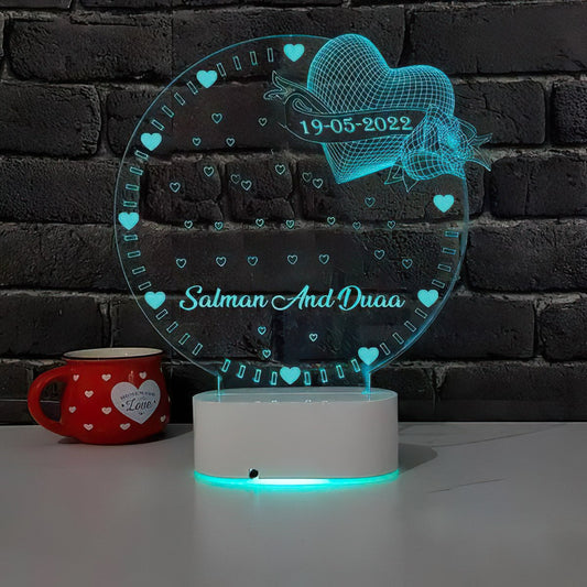 Personalized Romantic Lamp With Your Name & Date